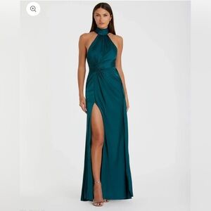MacDuggal High Neck Halter Gown